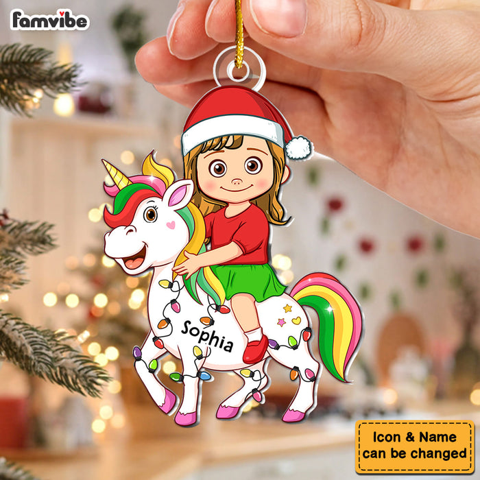 Personalized Christmas Gift For Granddaughter Kid And Unicorn Ornament 35698 1