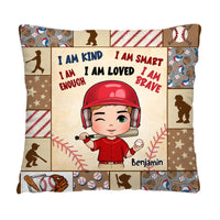 Personalized Gift For Grandson Baseball I Am Kind Kids Pillow 35699 thumb 1