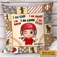 Personalized Gift For Grandson Baseball I Am Kind Kids Pillow 35699 thumb 1