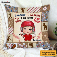 Personalized Gift For Grandson Baseball I Am Kind Kids Pillow 35699 thumb 1