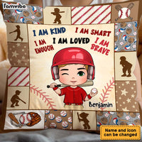 Personalized Gift For Grandson Baseball I Am Kind Kids Pillow 35699 thumb 1