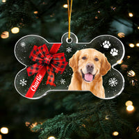 Personalized Christmas Dog Photo Bone Ornament 35741 thumb 1