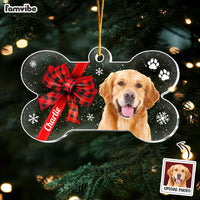 Personalized Christmas Dog Photo Bone Ornament 35741 thumb 1