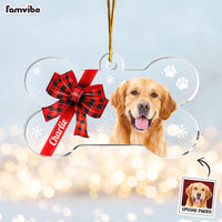Personalized Christmas Dog Photo Bone Ornament 35741 thumb 1