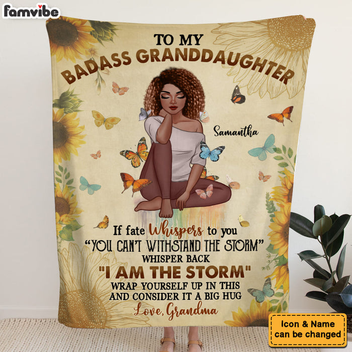 Personalized Granddaughter I Am The Storm Blanket 35746 1
