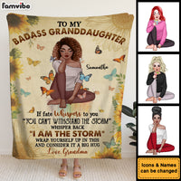 Personalized Granddaughter I Am The Storm Blanket 35746 thumb 1