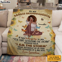 Personalized Granddaughter I Am The Storm Blanket 35746 thumb 1