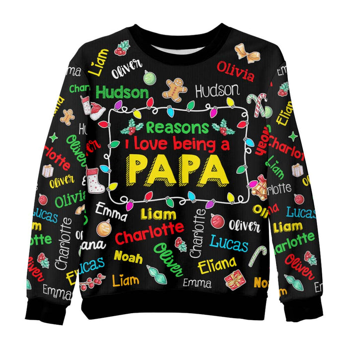 Personalized Gift For Grandpa Name Word Art Ugly Sweater 35773 1