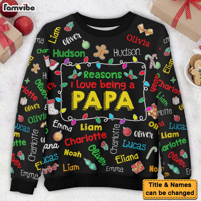 Personalized Gift For Grandpa Name Word Art Ugly Sweater 35773 1