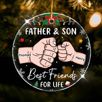 Personalized Dad And Son Best Friends For Life Acrylic Circle Ornament 35809 thumb 1