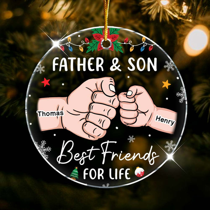 Personalized Dad And Son Best Friends For Life Acrylic Circle Ornament 35809 1