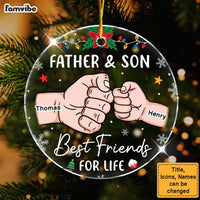 Personalized Dad And Son Best Friends For Life Acrylic Circle Ornament 35809 thumb 1