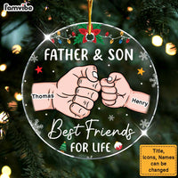 Personalized Dad And Son Best Friends For Life Acrylic Circle Ornament 35809 thumb 1