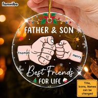 Personalized Dad And Son Best Friends For Life Acrylic Circle Ornament 35809 thumb 1