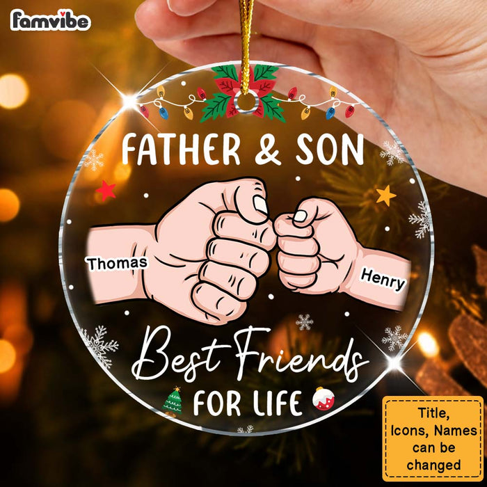 Personalized Dad And Son Best Friends For Life Acrylic Circle Ornament 35809 1