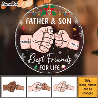Personalized Dad And Son Best Friends For Life Acrylic Circle Ornament 35809 thumb 1
