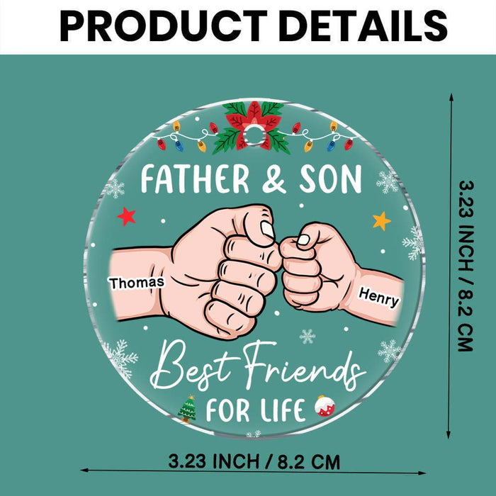 Personalized Dad And Son Best Friends For Life Acrylic Circle Ornament 35809 1