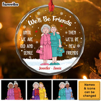 Personalized Old Friends Sisters Circle Glass Ornament 35834 thumb 1