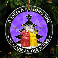 Personalized Grow An Old Friend Circle Glass Ornament 35836 thumb 1