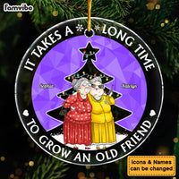 Personalized Grow An Old Friend Circle Glass Ornament 35836 thumb 1