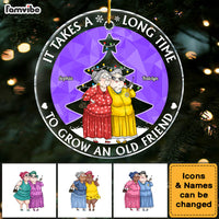 Personalized Grow An Old Friend Circle Glass Ornament 35836 thumb 1