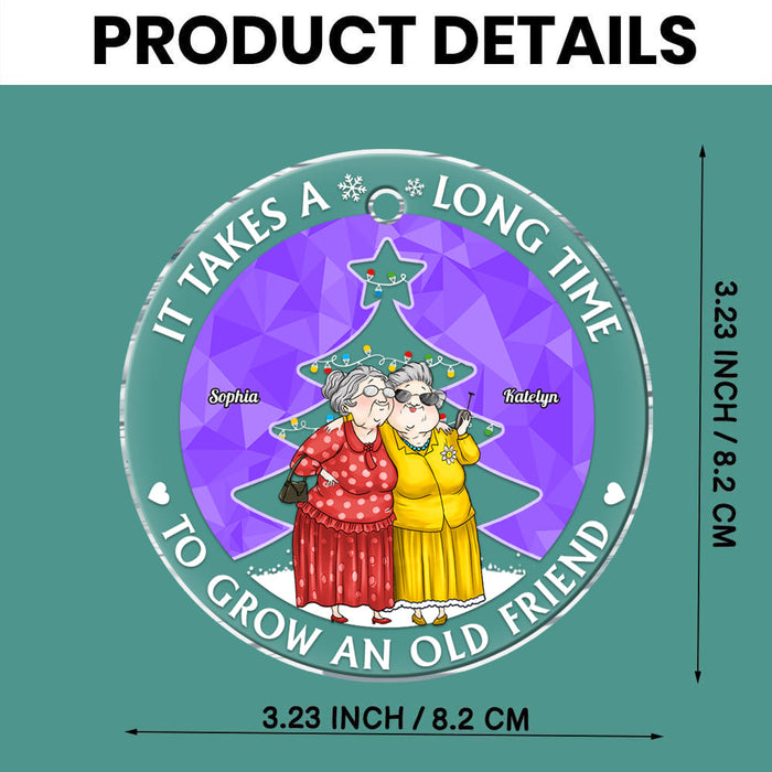 Personalized Grow An Old Friend Circle Glass Ornament 35836 1