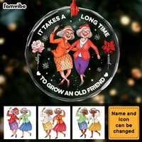 Personalized Christmas Gift For Best Friend It Takes A Long Time To Grow An Old Friend Circle Glass Ornament 35837 thumb 1