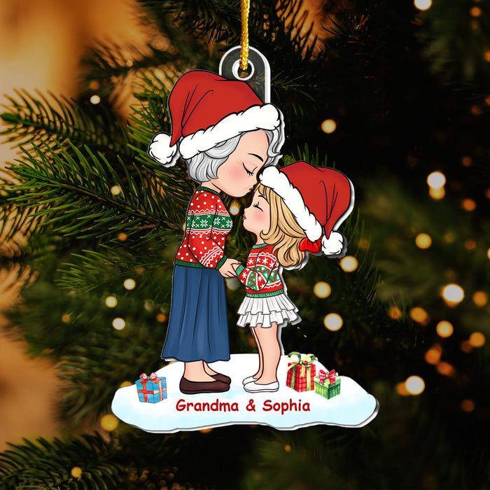 Personalized Grandma Kisses Granddaughter Ornament 35890 1