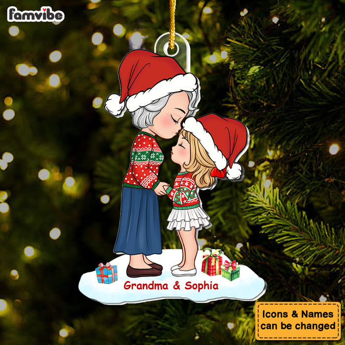 Personalized Grandma Kisses Granddaughter Ornament 35890 1