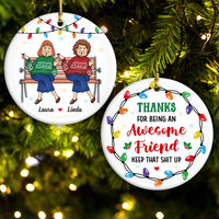 Personalized Gift For Friends Christmas Circle Ceramic Ornament 35895 thumb 1