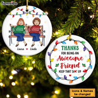 Personalized Gift For Friends Christmas Circle Ceramic Ornament 35895 thumb 1