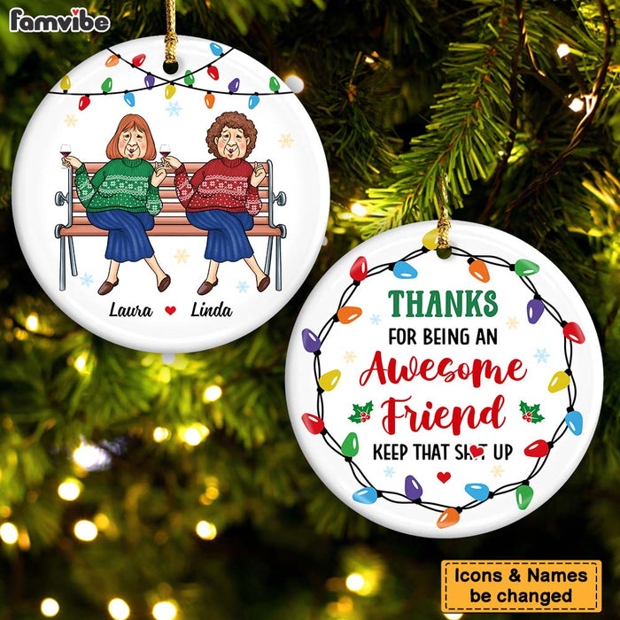 Personalized Gift For Friends Christmas Circle Ceramic Ornament 35895 1