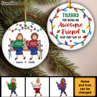 Personalized Gift For Friends Christmas Circle Ceramic Ornament 35895 thumb 1