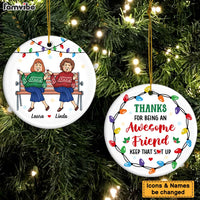 Personalized Gift For Friends Christmas Circle Ceramic Ornament 35895 thumb 1