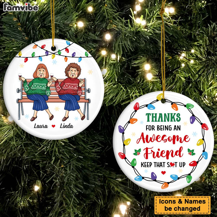 Personalized Gift For Friends Christmas Circle Ceramic Ornament 35895 1
