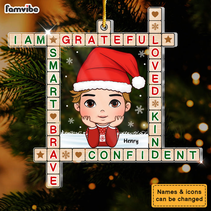 Personalized Family Crossword Art Puzzel Ornament 35904 1