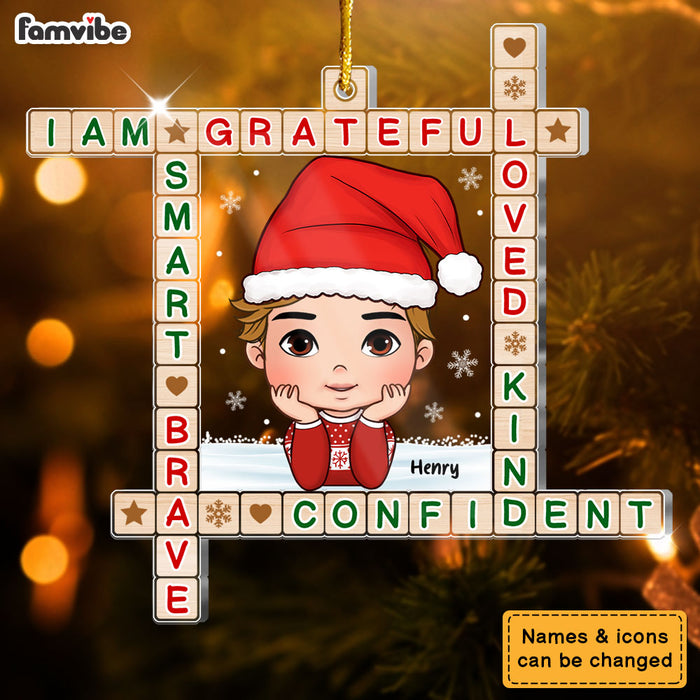 Personalized Family Crossword Art Puzzel Ornament 35904 1