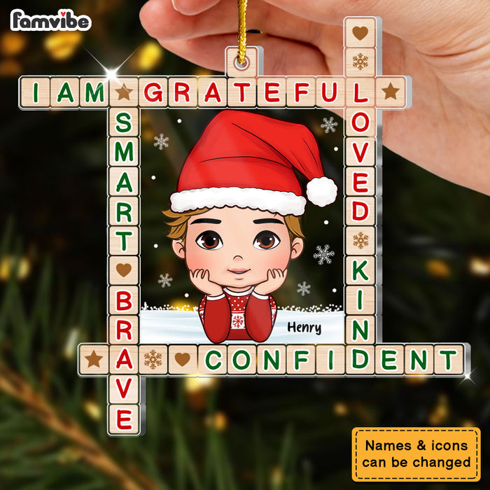 Personalized Family Crossword Art Puzzel Ornament 35904 1