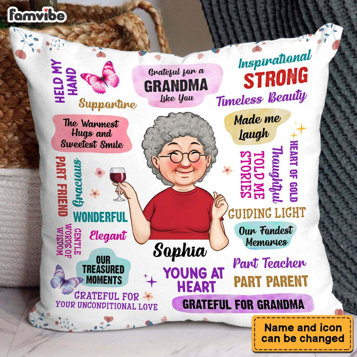 Personalized Grateful For A Grandma Like You Pillow 35914 1