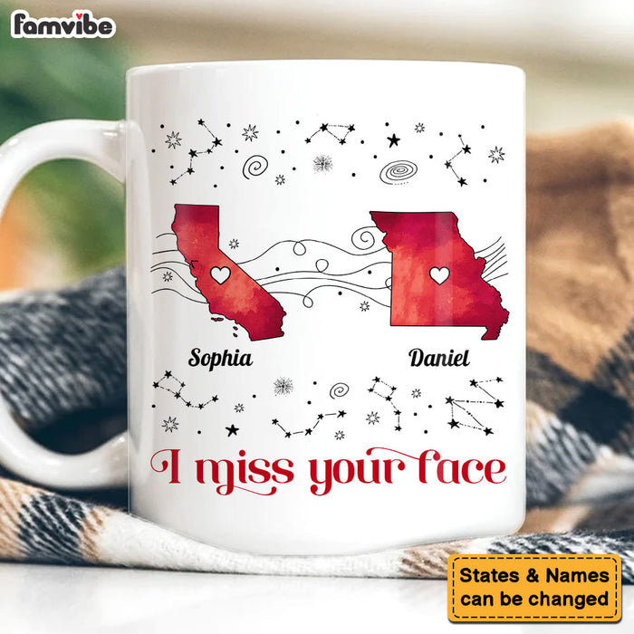 Personalized I Miss Your Face - Custom Multiple States Mug 35963 1