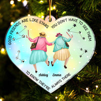 Personalized Good Friends Are Like Stars They're Always There Heart Ornament 35967 thumb 1