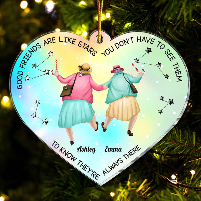 Personalized Good Friends Are Like Stars They're Always There Heart Ornament 35967 1