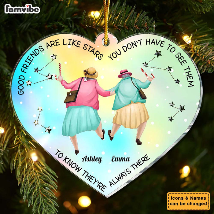 Personalized Good Friends Are Like Stars They're Always There Heart Ornament 35967 1