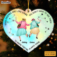Personalized Good Friends Are Like Stars They're Always There Heart Ornament 35967 thumb 1