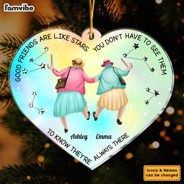 Personalized Good Friends Are Like Stars They're Always There Heart Ornament 35967 1