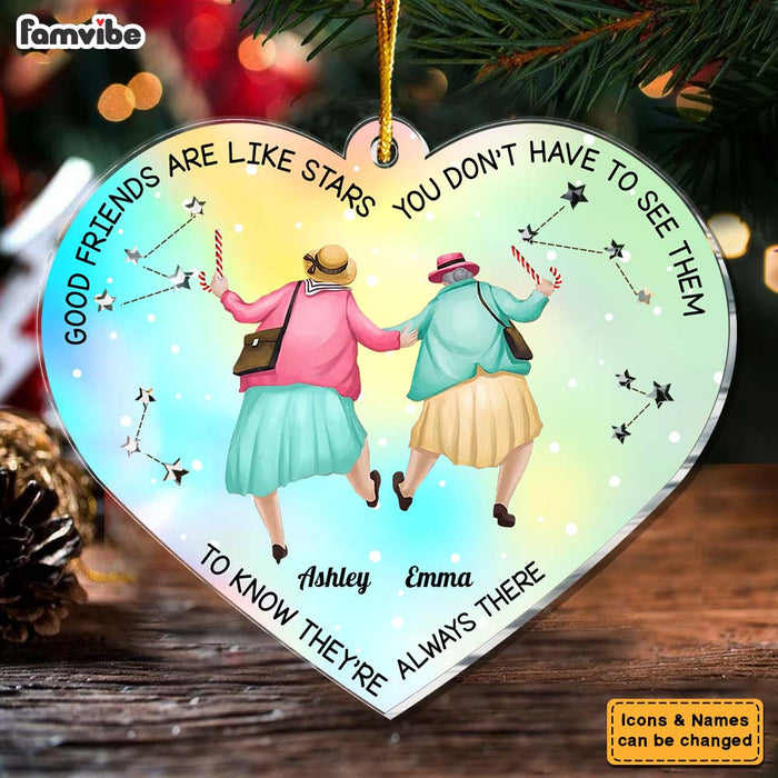 Personalized Good Friends Are Like Stars They're Always There Heart Ornament 35967 1