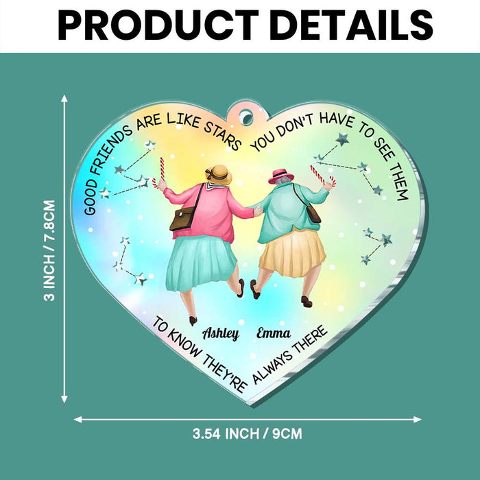 Personalized Good Friends Are Like Stars They're Always There Heart Ornament 35967 1