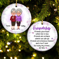 Personalized Friends Give Hope Friendship Gifts for Women Circle Ceramic Ornament 35978 thumb 1