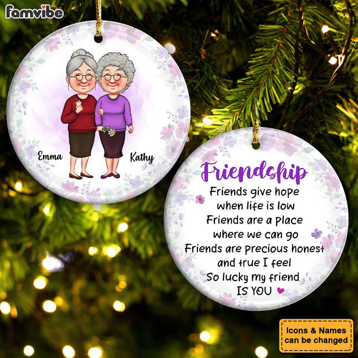Personalized Friends Give Hope Friendship Gifts for Women Circle Ceramic Ornament 35978 1