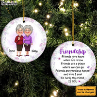 Personalized Friends Give Hope Friendship Gifts for Women Circle Ceramic Ornament 35978 thumb 1